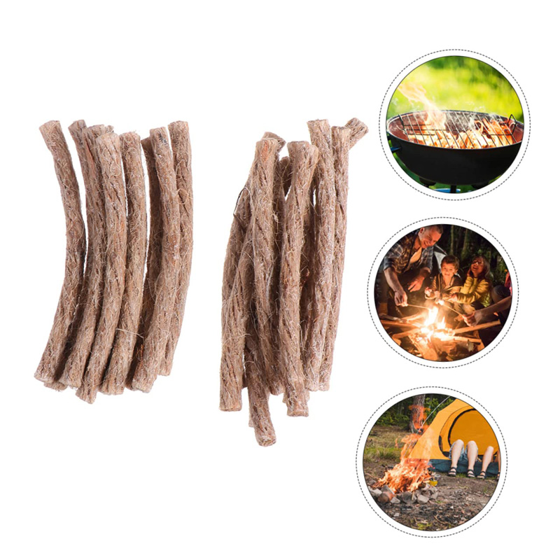 Camping Cooking Wood Stove - 12/24 Uds mecha de supervivencia cordón