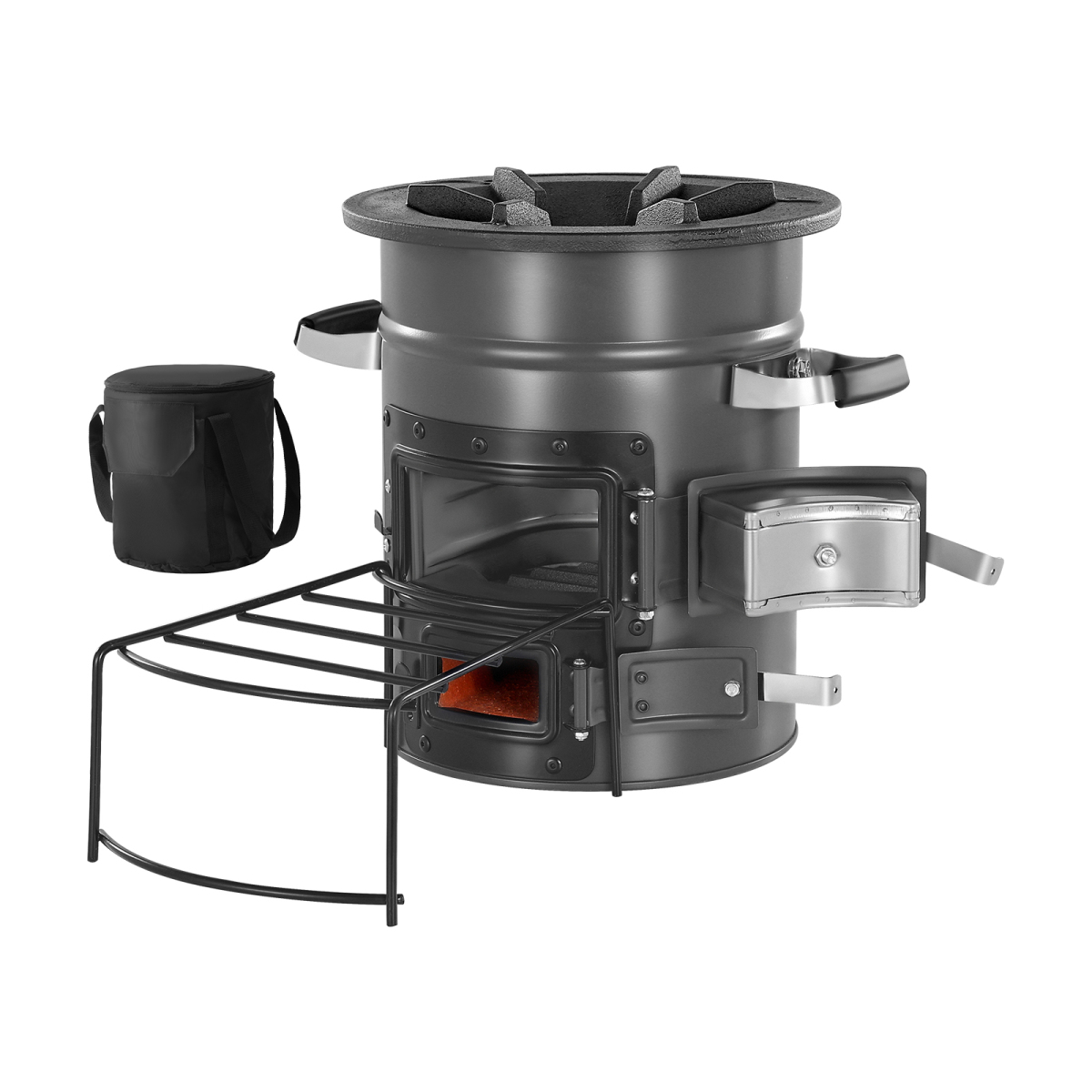 Camping Double Cooking Stove - Estufa de camping tipo cohete, estufa