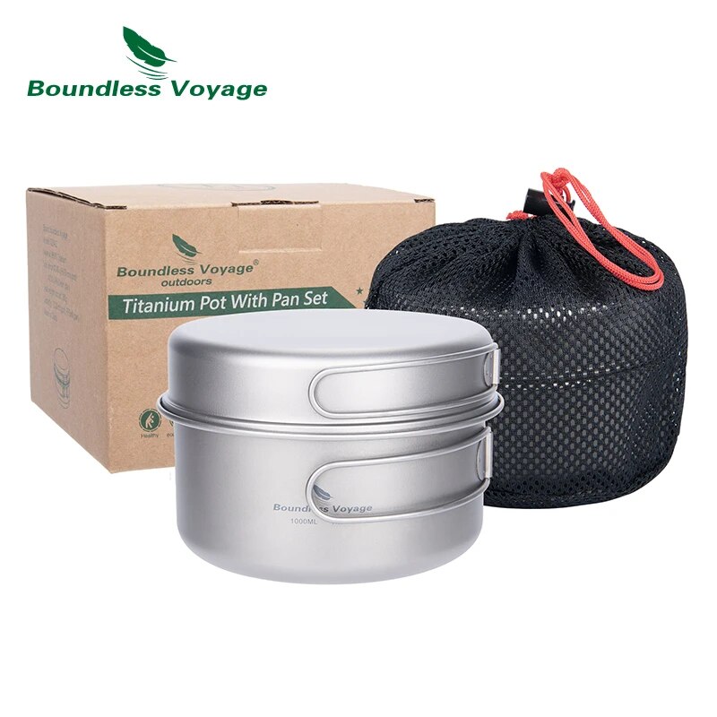 Camping Cooking Set For 4 - Juego de sartenes de titanio Boundless