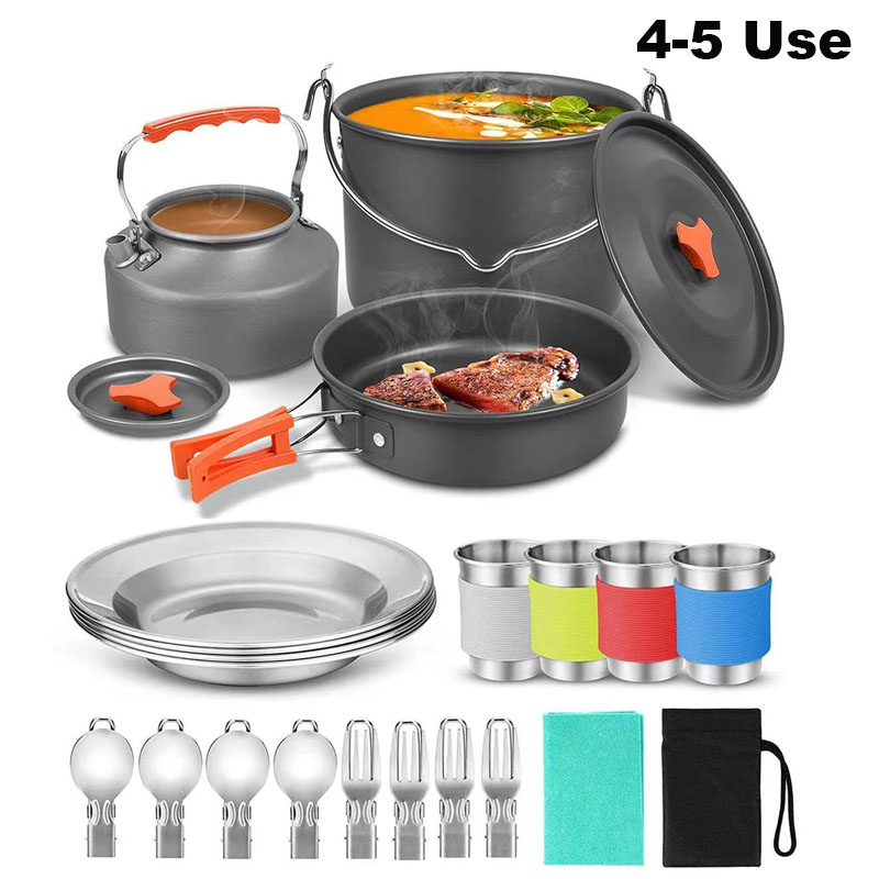 Camping Cooking Set For 4 - Juego de utensilios de cocina de