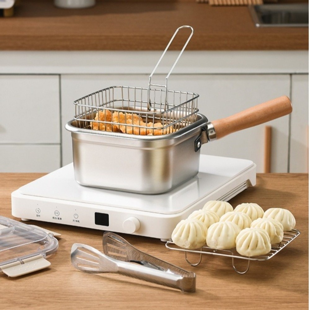 Camping Cooking Wok - Sartén portátil de acero inoxidable, olla