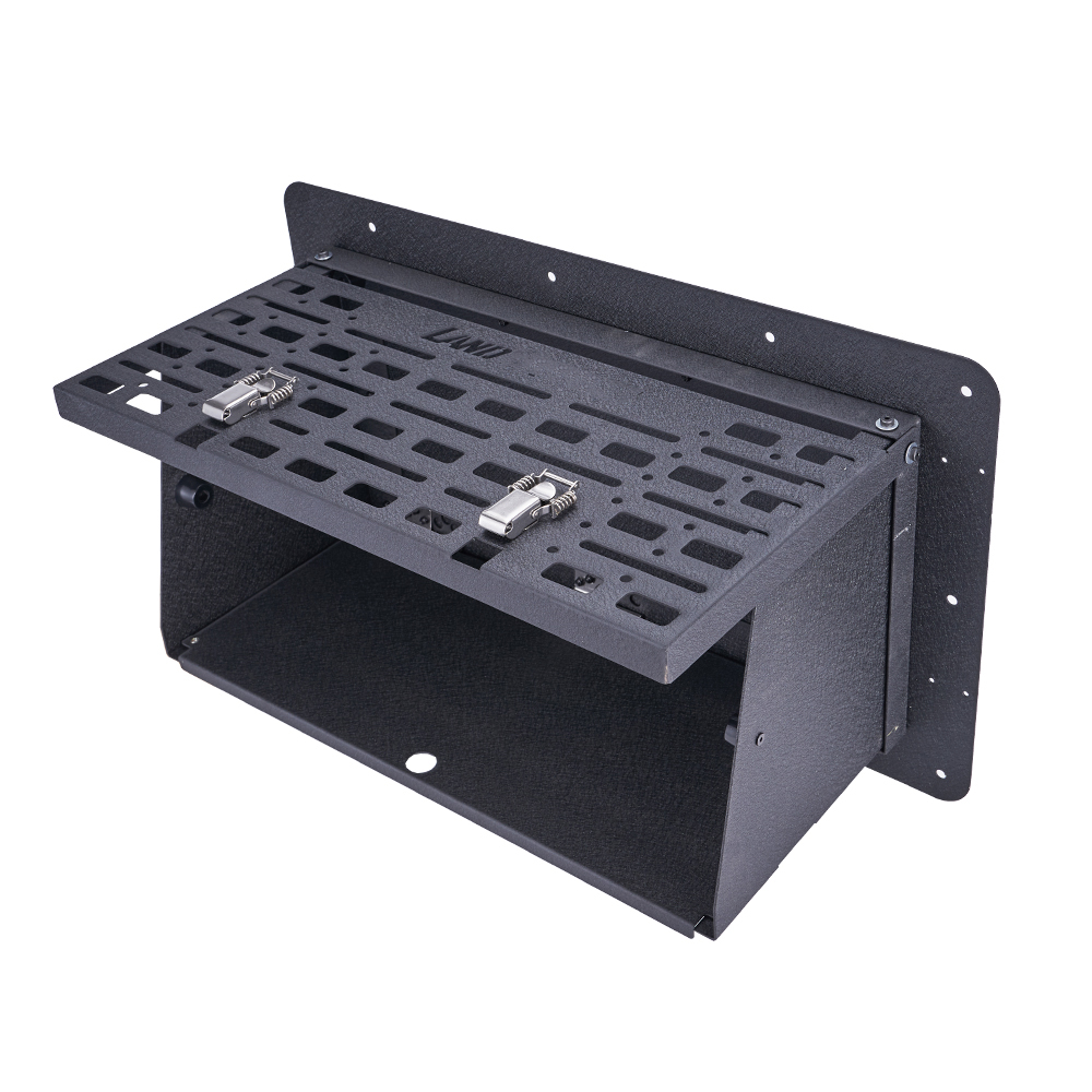 Camping Cooking Organizer - Puerta trasera de aleación, mesa desplegable,