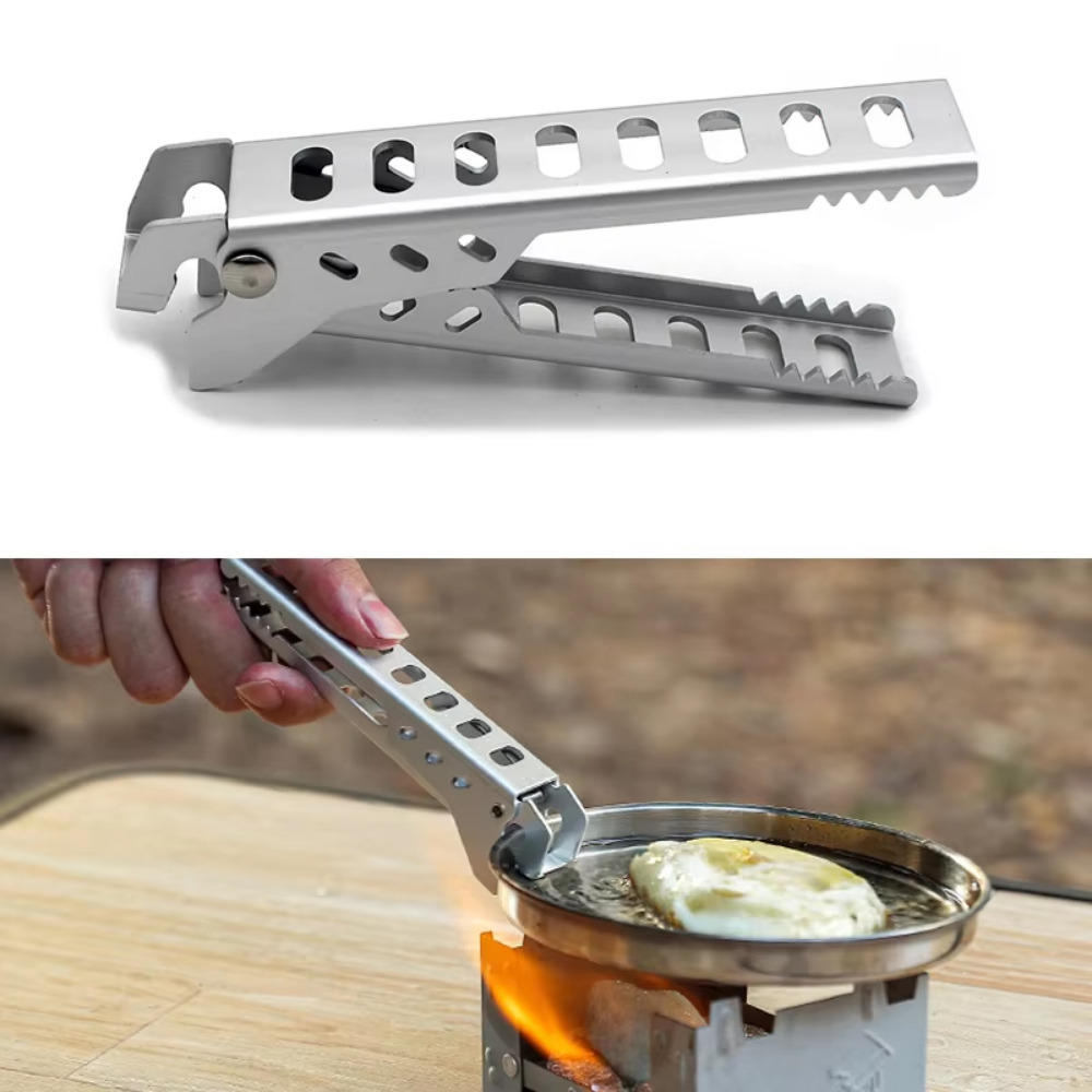 Camping Cooking Wok - Clip de aleación anticaliente de aluminio