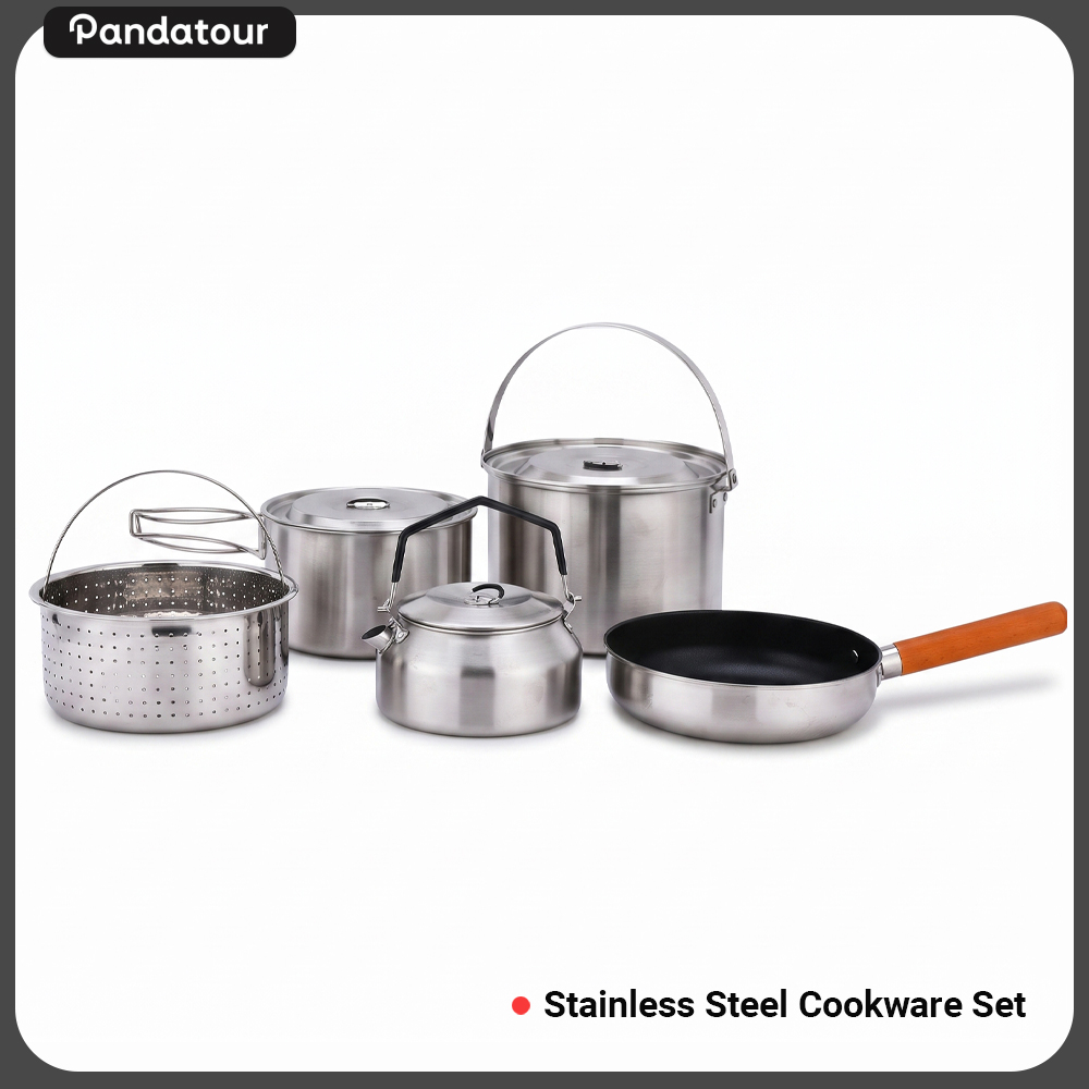 Camping Cooking Wok - Pandatour Juego de Utensilios de Cocina
