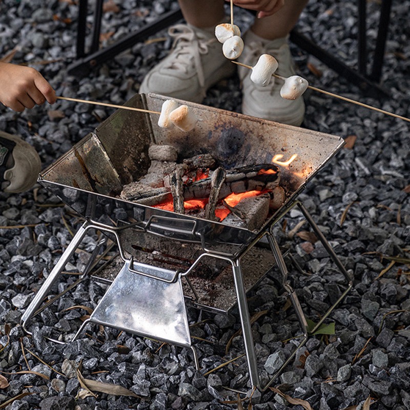 Camping Cooking Fire Pit - Parrilla Portátil para Fogatas, Barbacoa de