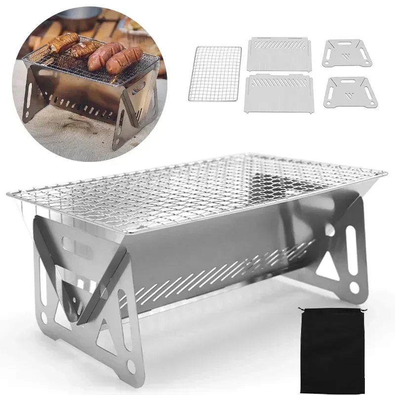 Camp Grill Portable Folding - Parrilla Portátil Plegable para Barbacoa, Estufa