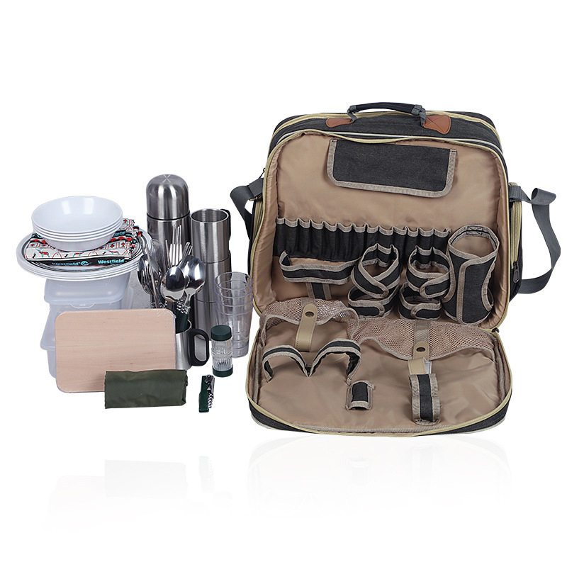 Juego de vajilla portátil de l - Camping Cooking Set For 4 reseña y precio