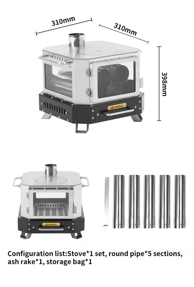 Estufa de Leña Portátil HOMFUL - Camping Cooking Wood Stove reseña y precio