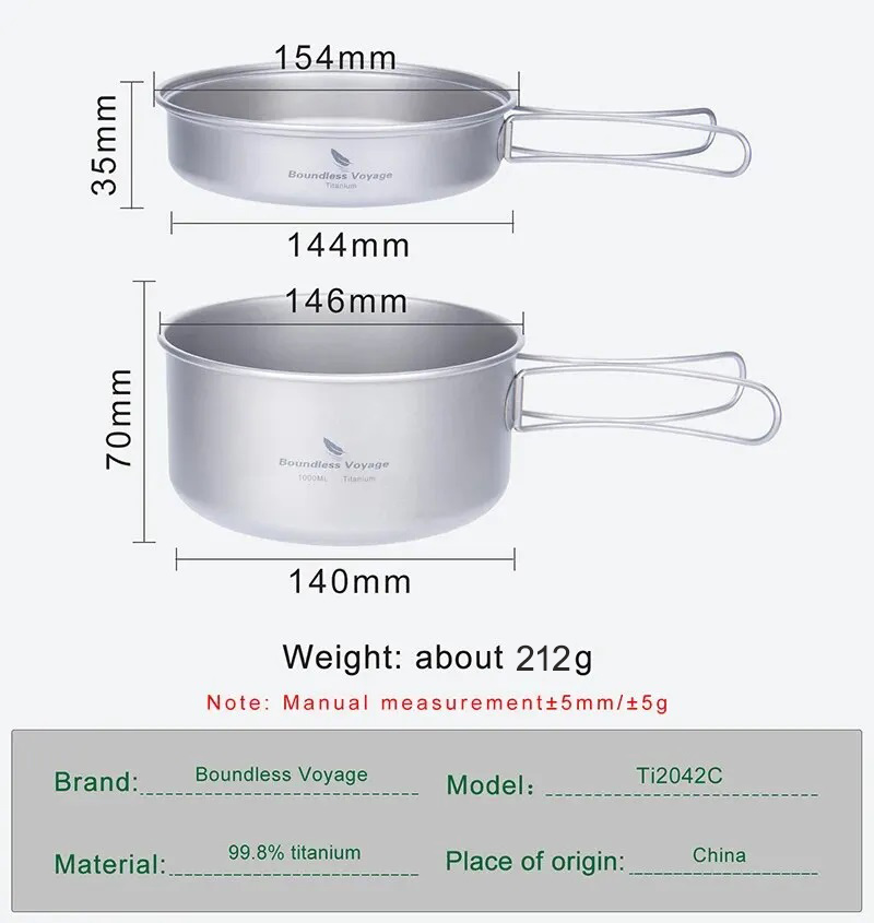Juego de sartenes de titanio B - Camping Cooking Set For 4 reseña y precio