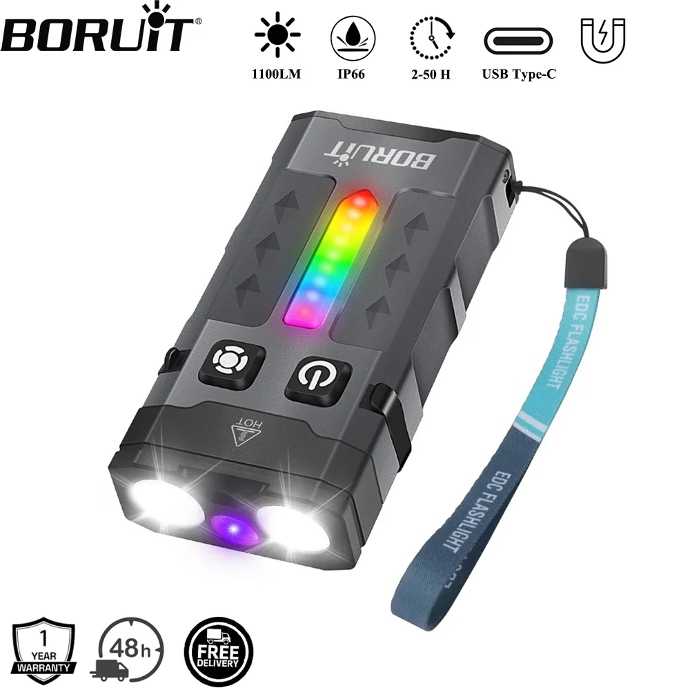 BORUiT EV20 1100LM EDC UV llav - Camping Cooking Fish reseña y precio