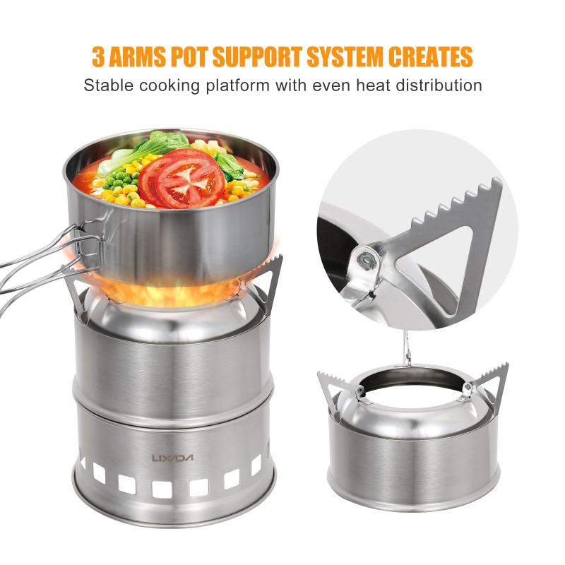 Lixada-estufa de leña de acero - Camping Cooking Wood Stove reseña y precio
