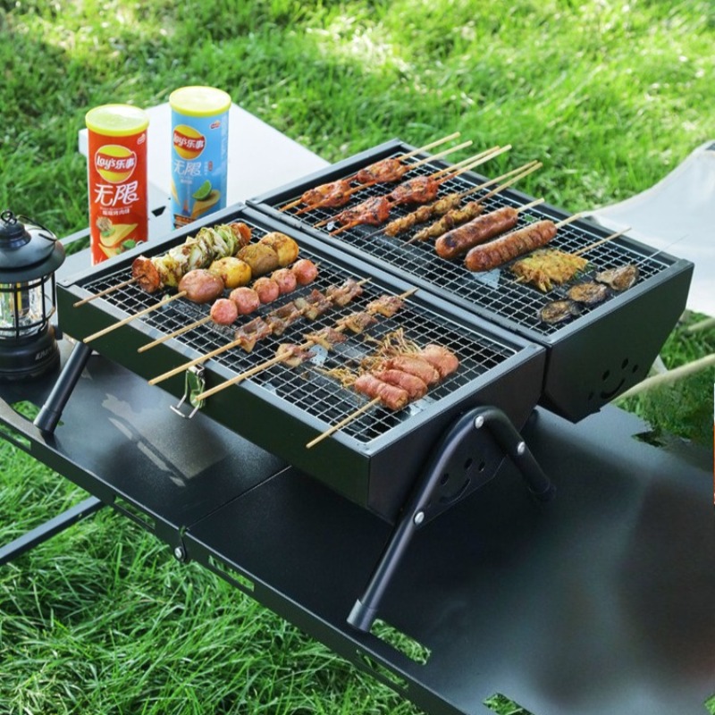 Parrilla de barbacoa de acero  - Camping Double Cooking Stove reseña y precio