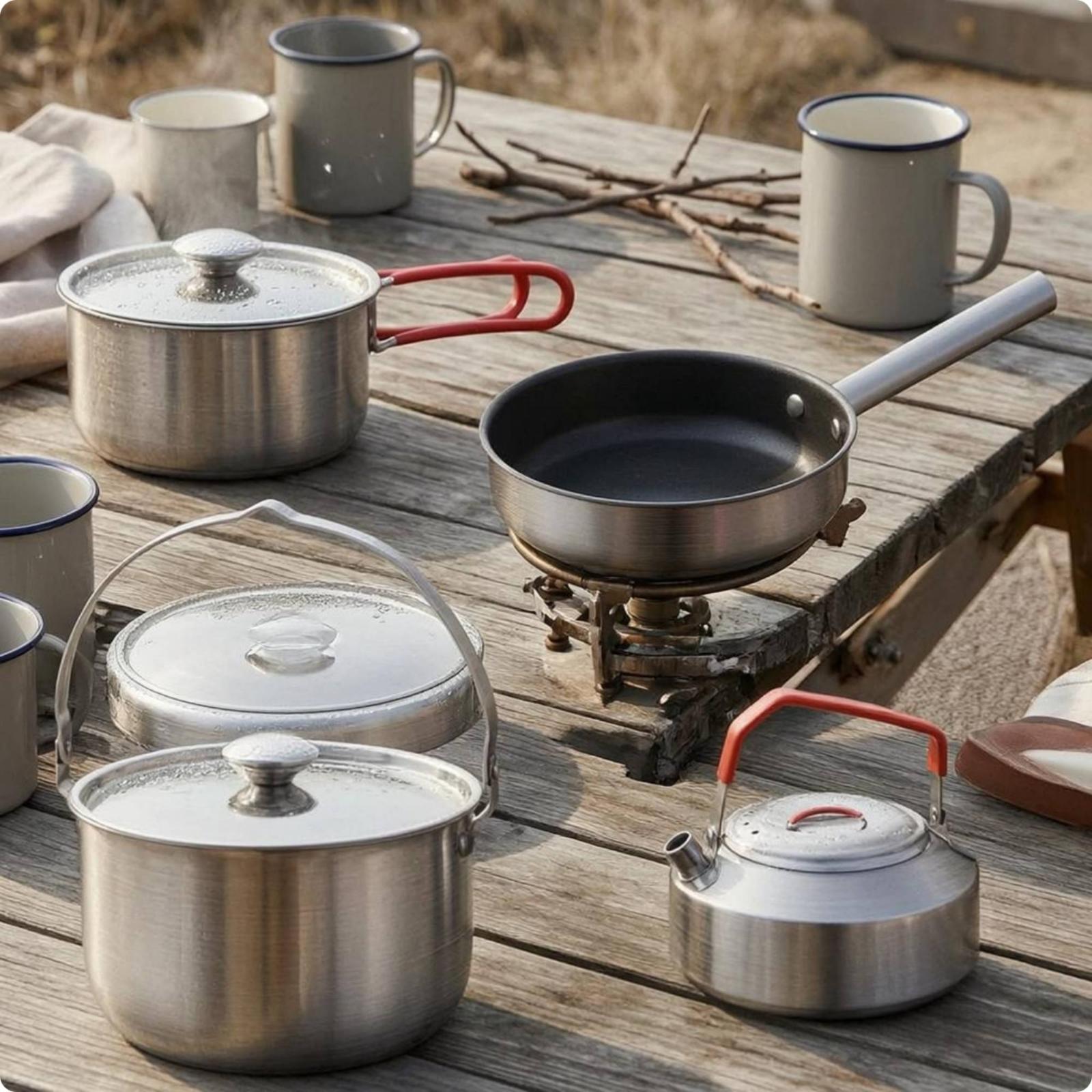 Juego de utensilios de cocina  - Camping Cooking Set For 4 reseña y precio