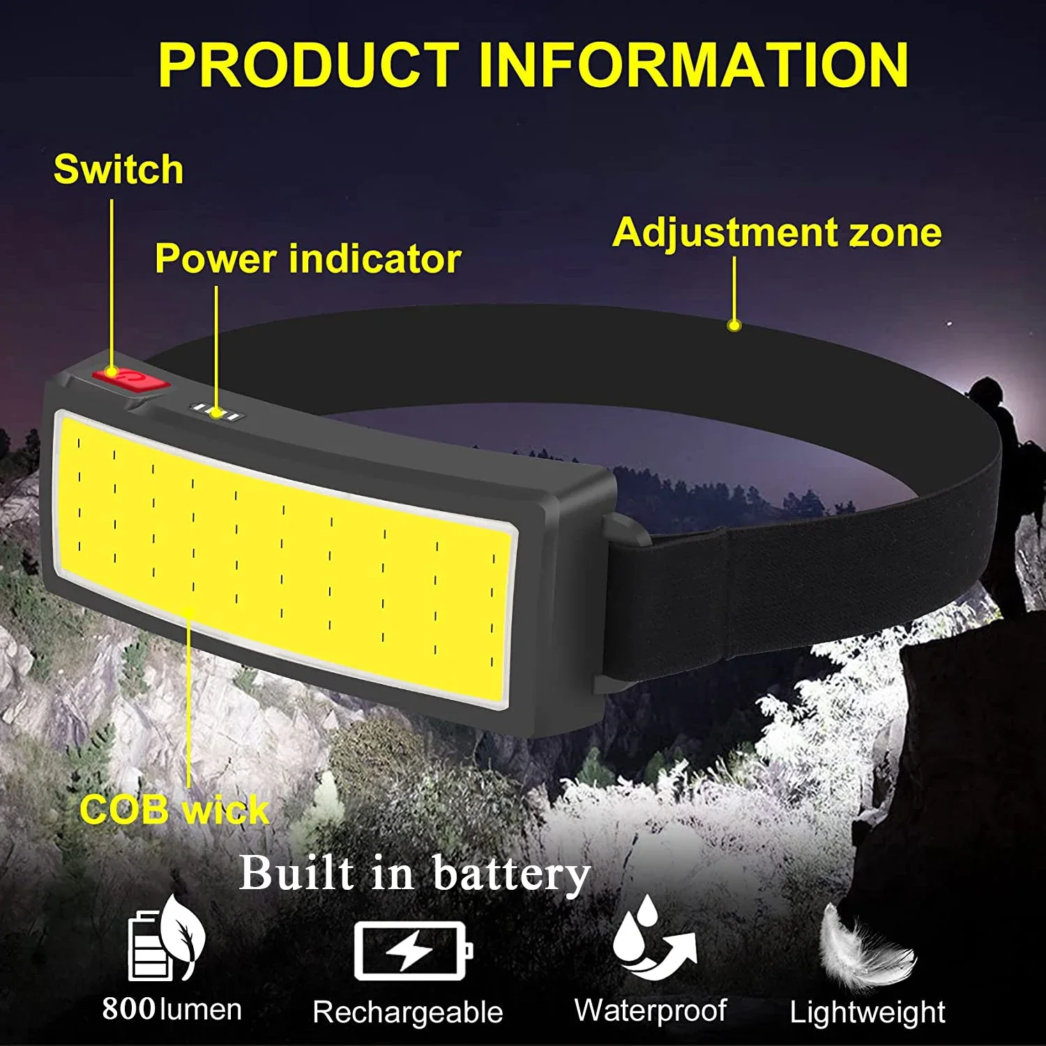 Faros LED portátiles COB para  - Camping Cooking Fish reseña y precio