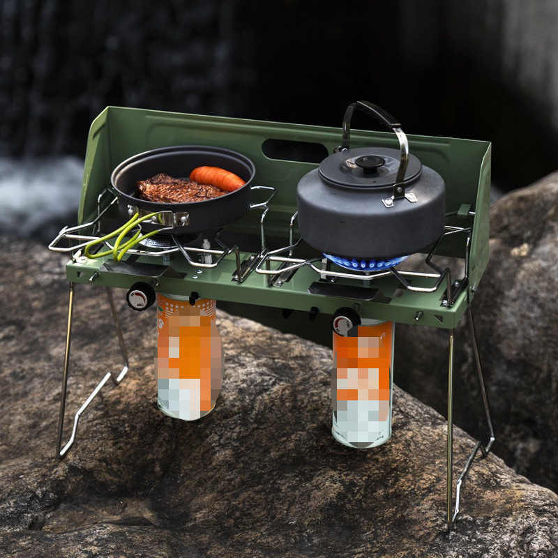 Estufa de Gas Portátil para Ex - Camping Double Cooking Stove reseña y precio