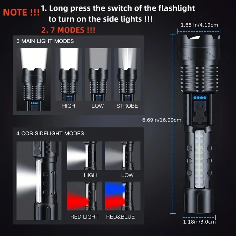 Potente linterna LED XHP50, li - Camping Cooking Fish reseña y precio