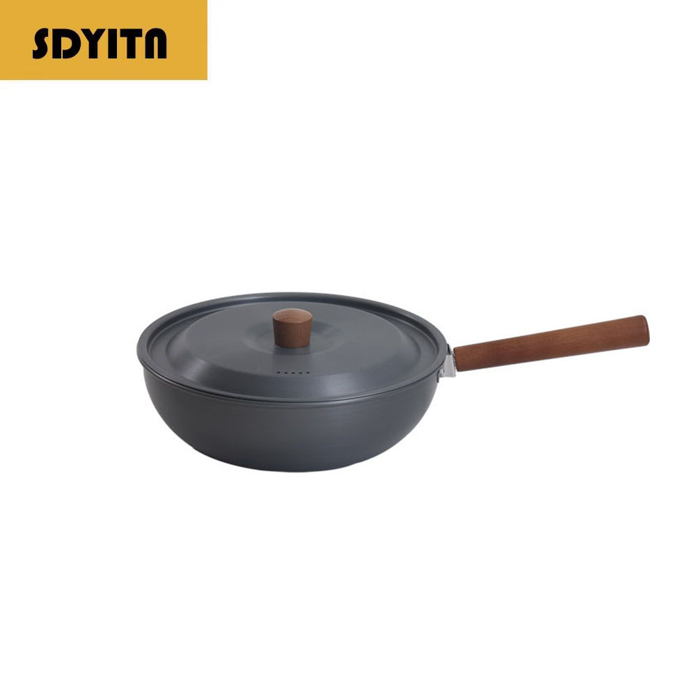Wok de aleación de aluminio pa - Camping Cooking Wok reseña y precio