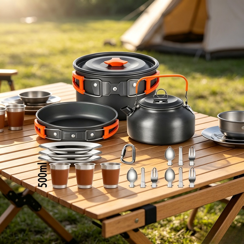 Juego de Utensilios de Cocina  - Camping Cooking Set For 4 reseña y precio